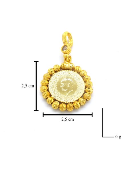 Bz Altın Kaplama Dorikalı Çeyrek Altınlı Kadın Kolye Ucu TGR-580 indirimleri