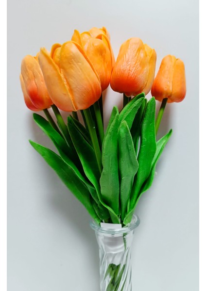 Osohome Yapay Lüks 5 Adet Islak Lale Buketi Gerçek Doku Turuncu Renk 32 cm fiyatları