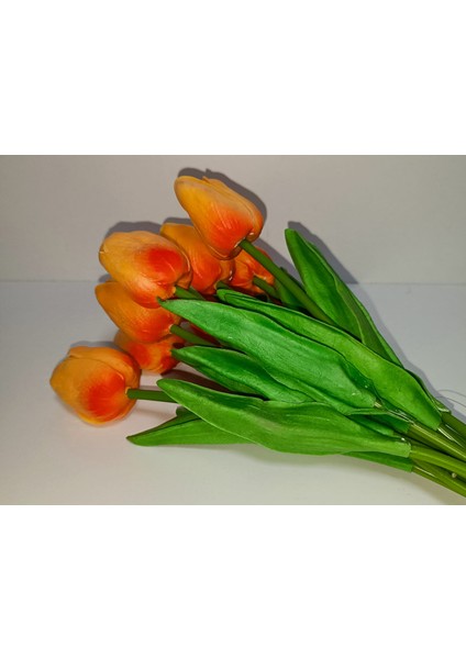 Osohome Yapay Lüks 5 Adet Islak Lale Buketi Gerçek Doku Turuncu Renk 32 cm fırsatları