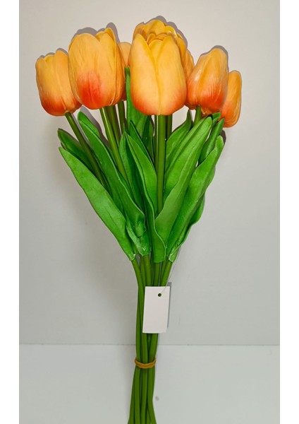 Osohome Yapay Lüks 5 Adet Islak Lale Buketi Gerçek Doku Turuncu Renk 32 cm indirimleri