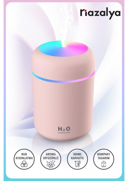 H2O 300 ml Ulrasonik Hava Nemlendirici ve Aroma Difüzörü