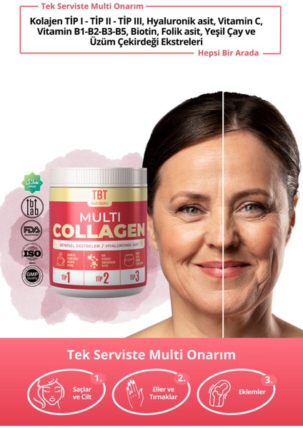 Kolajen Peptit + Hyaluronik Asit + Bitkisel Ekstreler + Vitamin Kompleks | 300 gr | fiyatları
