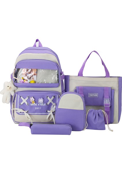 Büyük Kapasiteli Beş Parçalı Okul Çantası (Yurt Dışından)