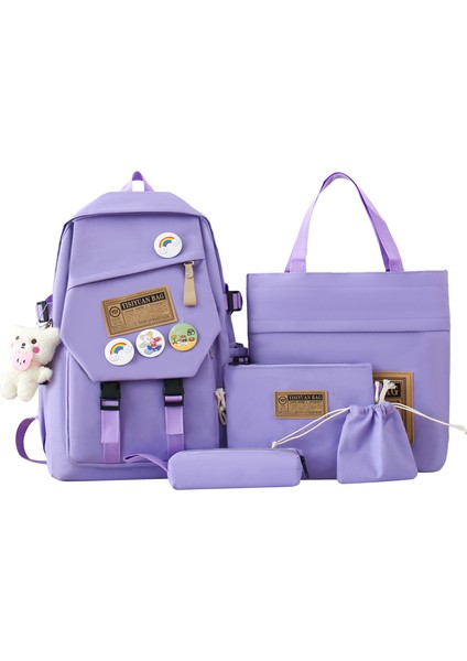 Ortaokul Lise Öğrencisi Okul Çantası Beş Parçalı Çok Fonksiyonlu Özel Ders Çantası Üniversite Öğrencisi Sırt Çantası (Yurt Dışından)