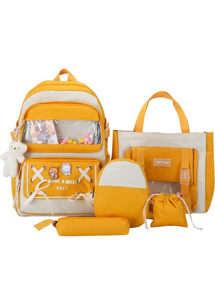 Büyük Kapasiteli Beş Parçalı Okul Çantası (Yurt Dışından)