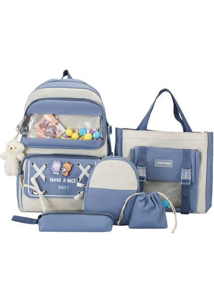 Büyük Kapasiteli Beş Parçalı Okul Çantası (Yurt Dışından)