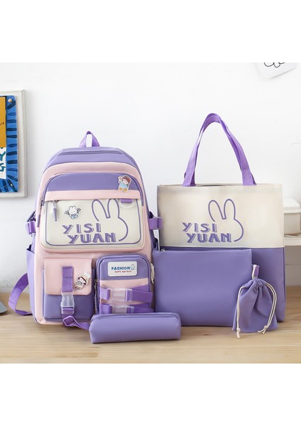 Üniversite Okul Çantası Ortaokul Lise Öğrencisi Sırt Çantası Beş Parçalı Sırt Çantası (Yurt Dışından)