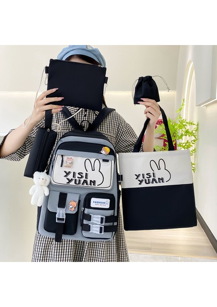 Üniversite Okul Çantası Ortaokul Lise Öğrencisi Sırt Çantası Beş Parçalı Sırt Çantası (Yurt Dışından) indirimleri