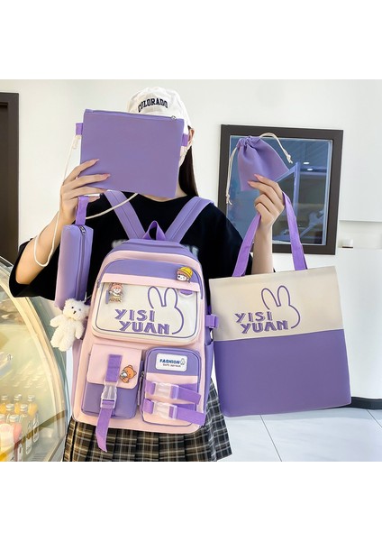 Üniversite Okul Çantası Ortaokul Lise Öğrencisi Sırt Çantası Beş Parçalı Sırt Çantası (Yurt Dışından) fırsatları