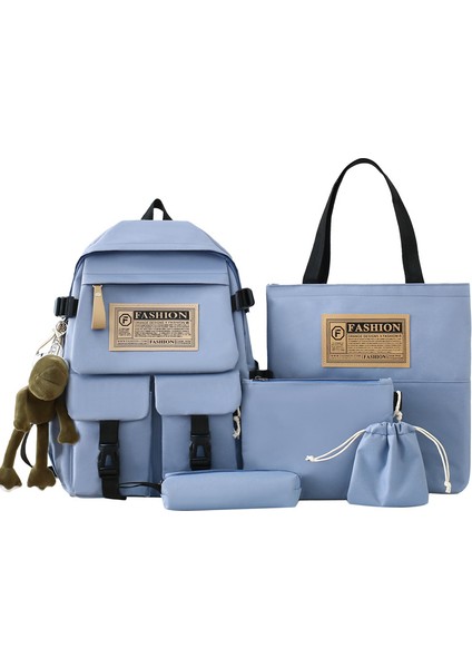 Üniversite Öğrencisi Okul Çantası Büyük Kapasiteli Beş Parçalı Ortaokul Lise Öğrencisi Sırt Çantası Seyahat Çantası (Yurt Dışından)