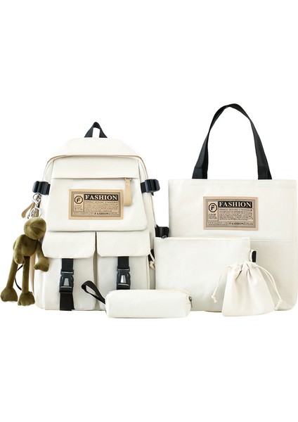 Üniversite Öğrencisi Okul Çantası Büyük Kapasiteli Beş Parçalı Ortaokul Lise Öğrencisi Sırt Çantası Seyahat Çantası (Yurt Dışından)