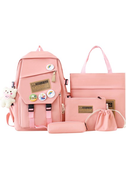 Ortaokul Lise Öğrencisi Okul Çantası Beş Parçalı Çok Fonksiyonlu Özel Ders Çantası Üniversite Öğrencisi Sırt Çantası (Yurt Dışından)