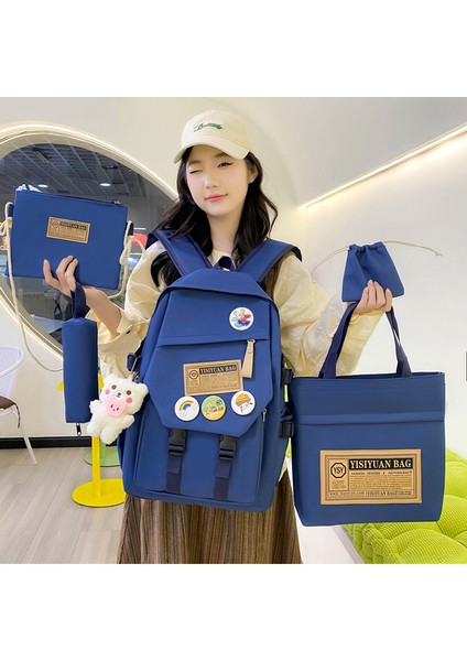 Ortaokul Lise Öğrencisi Okul Çantası Beş Parçalı Çok Fonksiyonlu Özel Ders Çantası Üniversite Öğrencisi Sırt Çantası (Yurt Dışından) modelleri