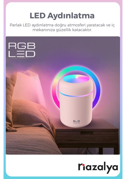 H2O 300 ml Ulrasonik Hava Nemlendirici ve Aroma Difüzörü
