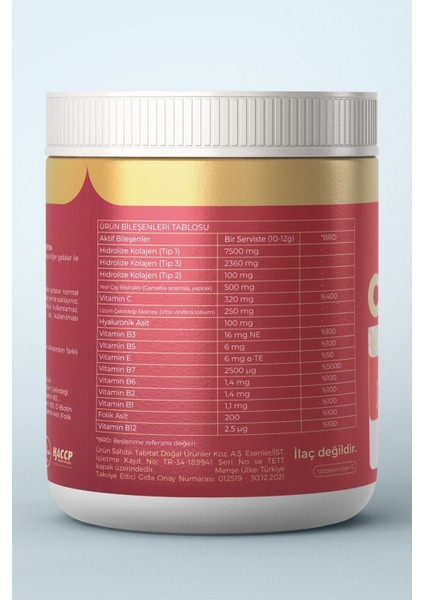 Kolajen Peptit + Hyaluronik Asit + Bitkisel Ekstreler + Vitamin Kompleks 2 Adet | 300X2 gr | fırsatları