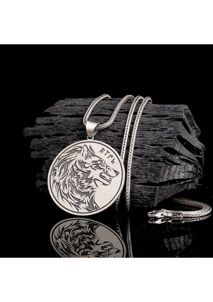 925 Ayar Gümüş Göktürkçe Türk Yazılı Kurt Model Kolye fiyatları