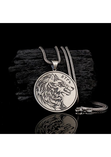 925 Ayar Gümüş Göktürkçe Türk Yazılı Kurt Model Kolye modelleri