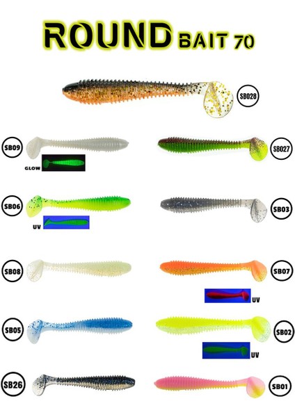 Round Bait 70MM Silikon Balık fiyatları
