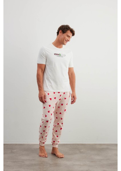 Erkek Pamuklu Kısa Kollu Uzun Pijama Takımı fiyatları