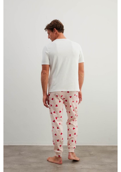 Erkek Pamuklu Kısa Kollu Uzun Pijama Takımı fırsatları