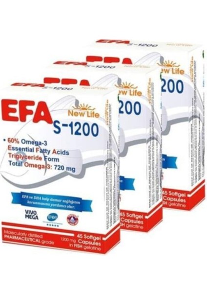 New Life Efa S-1200 Mg 45 Kapsül 3 Adet