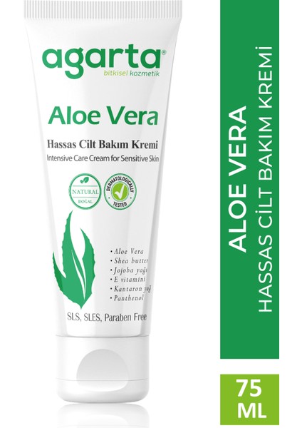 Doğal Aloe Vera El Ve Vücut Bakım Kremi 75 ml