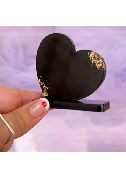 Epoksi Kalp Masa Süsü Resimlik Dekor Silikon Kalıbı modelleri