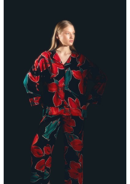 Kadın Vegan Dokuma Uzun Kollu Gömlek