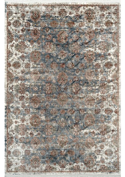 Diva DZ04B Mavi Multi Viskon Akrilik Yumuşak Dokulu Otantik Etnik Halı
