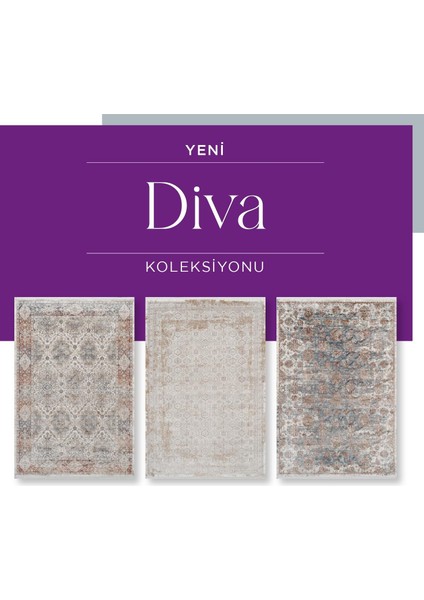 Diva DZ04B Mavi Multi Viskon Akrilik Yumuşak Dokulu Otantik Etnik Halı