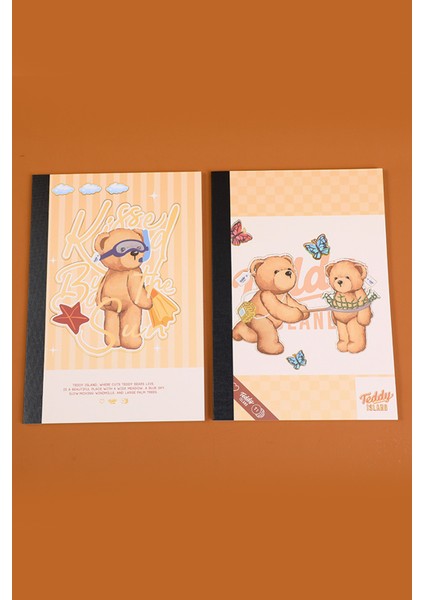 Teddy Island A5 Çizgili Defter 40 Yaprak