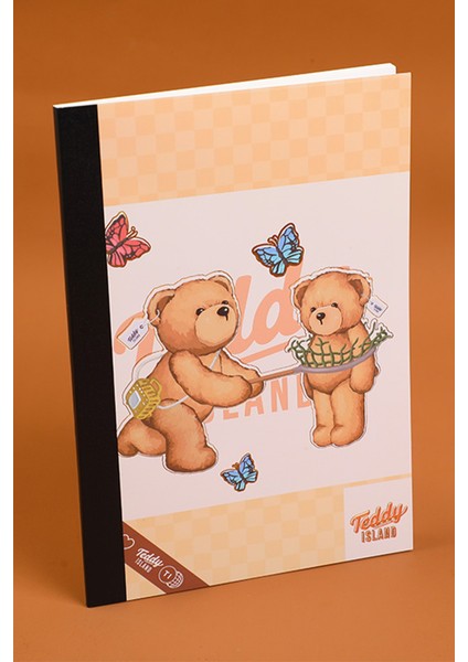 Teddy Island A5 Çizgili Defter 40 Yaprak