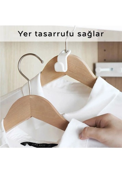 10 Adet Elbise Askısı Bağlantı Kancası | Yer Tasarrufu Sağlayan Askı