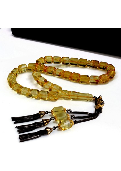 925 Ayar Gümüş Çift Renk Kapsül Kesim Orjinal Damla Kehribar Tesbih fiyatları