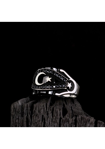 925 Ayar Mikro Taşlı Ayyıldız Model Yüzük fiyatları