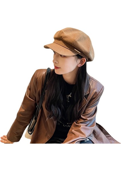 Basit ve Çok Yönlü Sonbahar ve Kış Yeni Sekizgen Bere Kadın Sıcak Şapka (Yurt Dışından) fiyatları