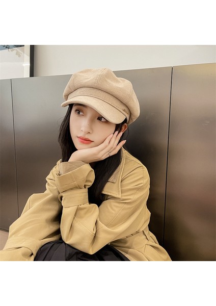 Basit ve Çok Yönlü Sonbahar ve Kış Yeni Sekizgen Bere Kadın Sıcak Şapka (Yurt Dışından) modelleri