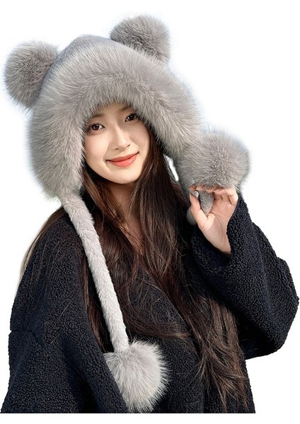 Sonbahar ve Kış Aylarında Bisiklete Binen Kadınlar Için Sıcak Tutmak Için Peluş Şapka (Yurt Dışından)