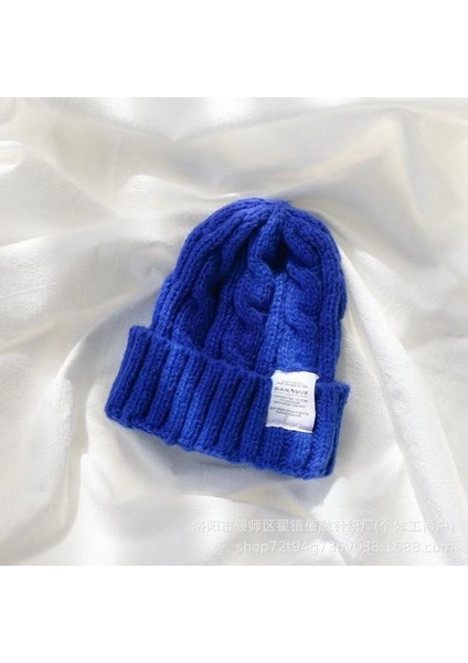 Şapka Kadın Kalın Örme Yün Şapka Sonbahar ve Kış Çok Yönlü Büyük Baş Çevresi Yeşil Gevşek Ins Moda Yüzü Küçük (Yurt Dışından)