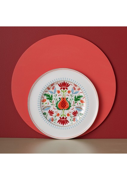 Istanbul Porselen Nar Fine Bone Servis Tabağı Mavi 27 cm