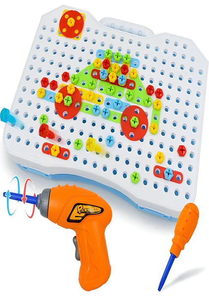 Matkaplı 3D Yaratıcı Tamir Seti Puzzle Eğitici 340 Parça I Duyusal Gelişim I Motor Beceresi