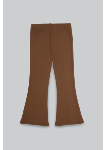 Flare Çelik Örme Ispanyol Paça Kız Çocuk Kahverengi Pantolon fırsatları