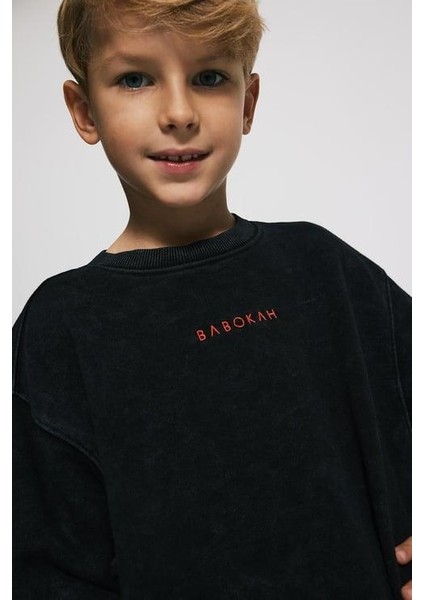 (Kids Boy) Oversize Fit Eskitme Efektli Sweatshirt fiyatları