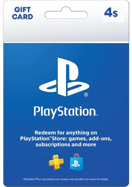 Playstation Network Usa 4 USD Gift Card Psn Dolar Hediye Kartı - United States