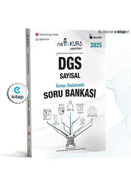 Nettekurs Yayınları DGS Sayısal Konu Anlatımlı Akıllı Soru Bankası E-Kitap