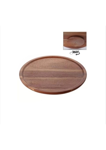 Balsa Akasya Dönerli Sunum Tabağı 30 Cm