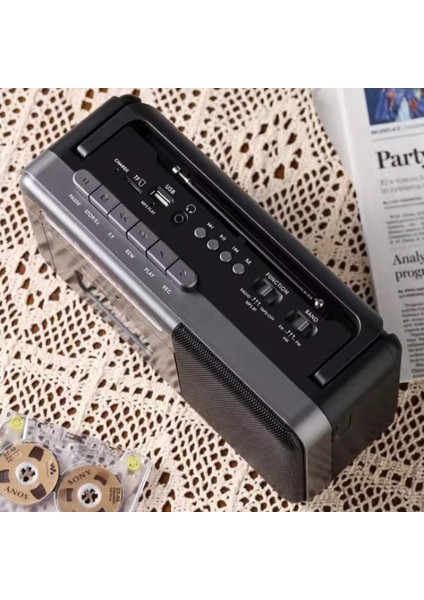 PX-680BT Fm Radyo-Usb-Mp3 Player Bluetoothlu Kaset Çalar Gri