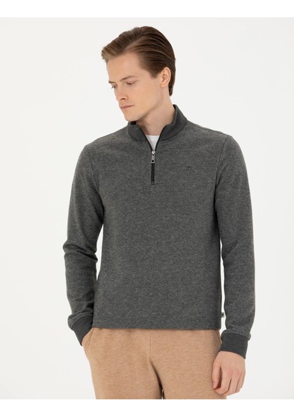 Erkek Sweatshirt Yarım Fermuarlı % 100 Pamuk Tiftiklenme Yapmaz. fırsatları