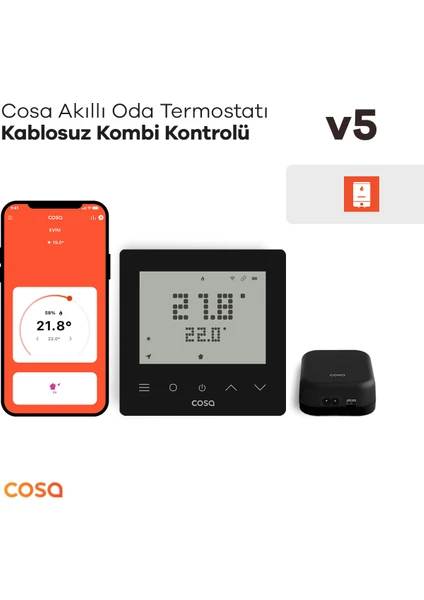 Akıllı Oda Termostatı Kablosuz Kombi Kontrolü V5