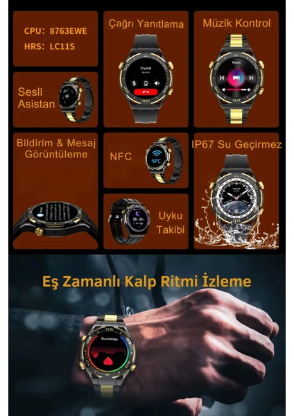 S30 Pro Max Amoled Ekranlı Ultimate Edition Metal + Silikon Kordonlu Akıllı Saat